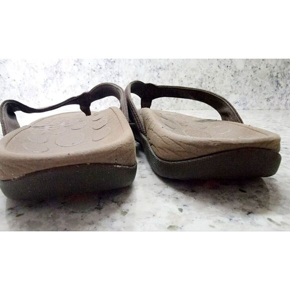 Orthaheel Wave‎ Sandal Men's 7 Women's 8.5 Brown Thong Flip Flop Slip On Shoes - Picture 2 of 9